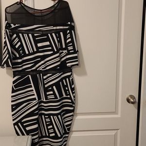 black and white dress